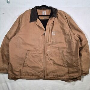 Carhartt Full Swing Brown Duck Canvas Work Jacket Men's 2XL Insulated